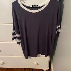 POL navy blue short sleeve top